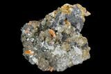 Cerussite Crystals with Bladed Barite on Galena - Morocco #128013-1